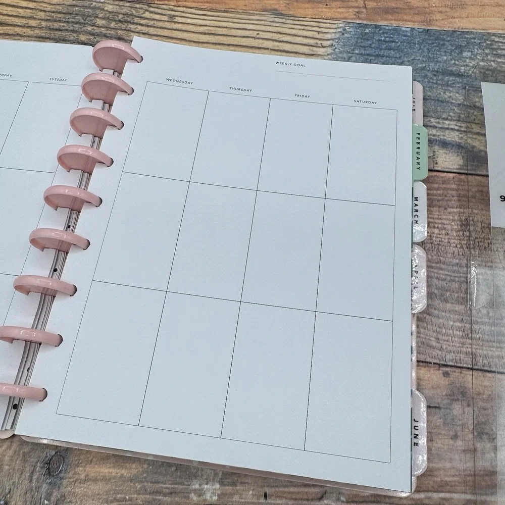 Maggie Holmes Day-To-Day 9 Disc Undated Planner Floral Black Pink Datebook